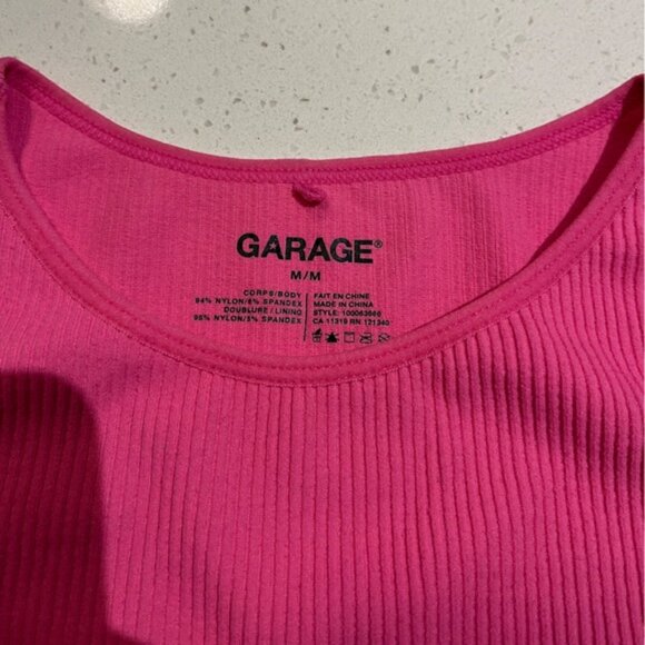 Garage | Pink Ribbed Crop Tank Top Size Medium - Picture 3 of 3